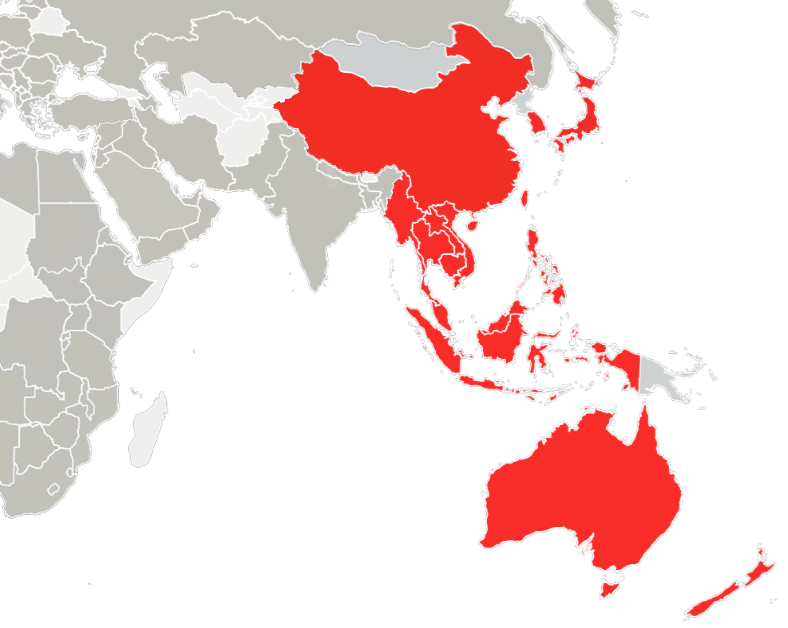 Pengiriman Paket & Dokumen ke benua Asia Pasifik / Oseania Murah